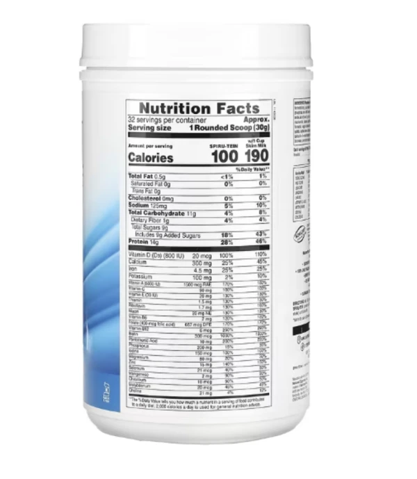 NaturesPlus, Spiru-Tein, Protein Powder Meal, Vanilla, 2.12 lbs (960 g)