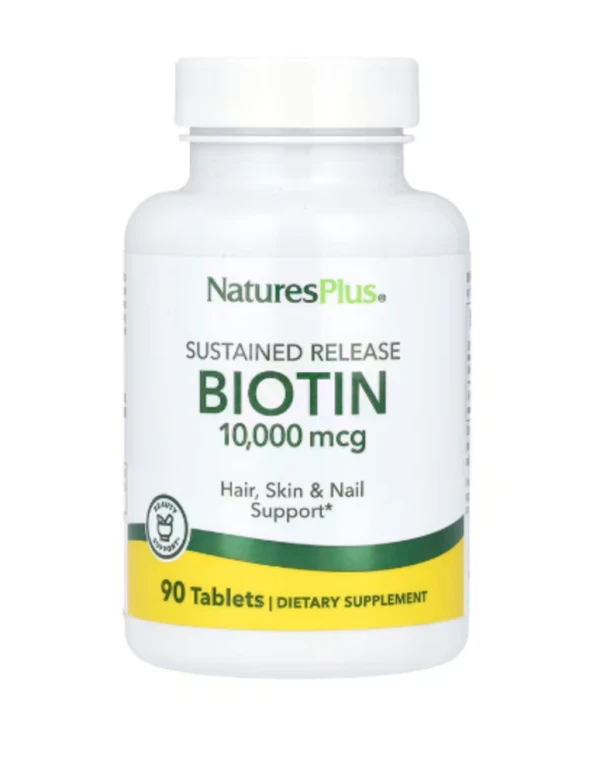 NaturesPlus, Sustained Release Biotin, 10,000 mcg, 90 Tablets