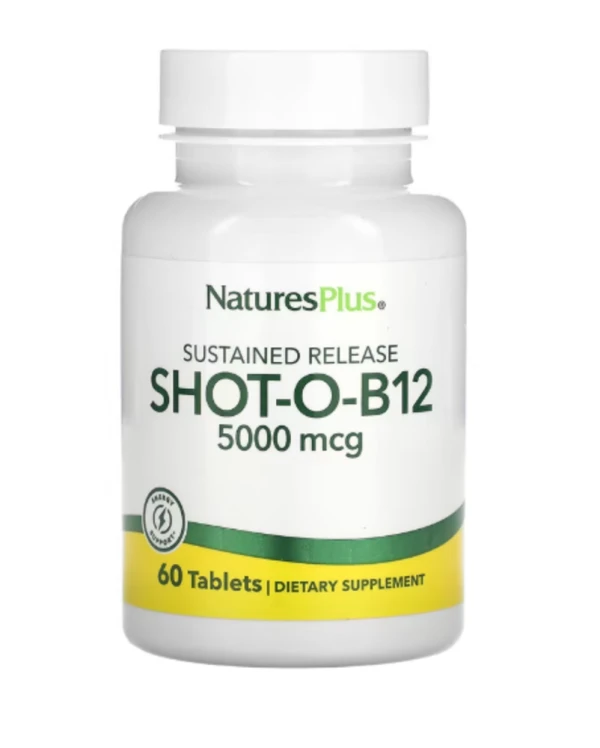 NaturesPlus, Sustained Release Shot-O-B12, 5,000 mcg, 60 Tablets