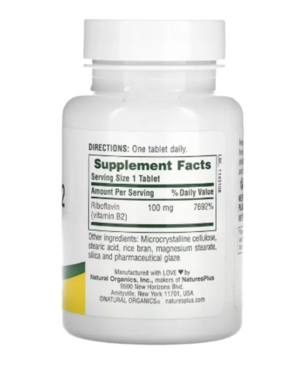 NaturesPlus, Vitamin B-2, 100 mg, 90 Tablets