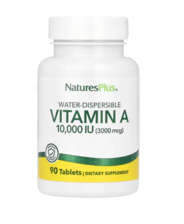 NaturesPlus, Water-Dispersible Vitamin A, 10,000 IU (3,000 mcg), 90 Tablets