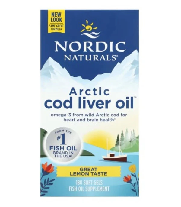 Nordic Naturals, Arctic Cod Liver Oil, Lemon, 180 Soft Gels