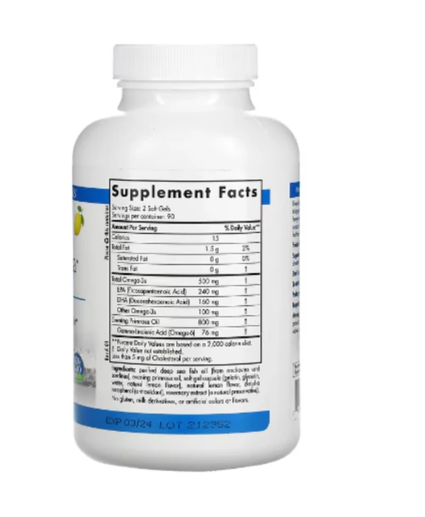 Nordic Naturals, Balanced Omega, Lemon, 830 mg, 180 Softgels
