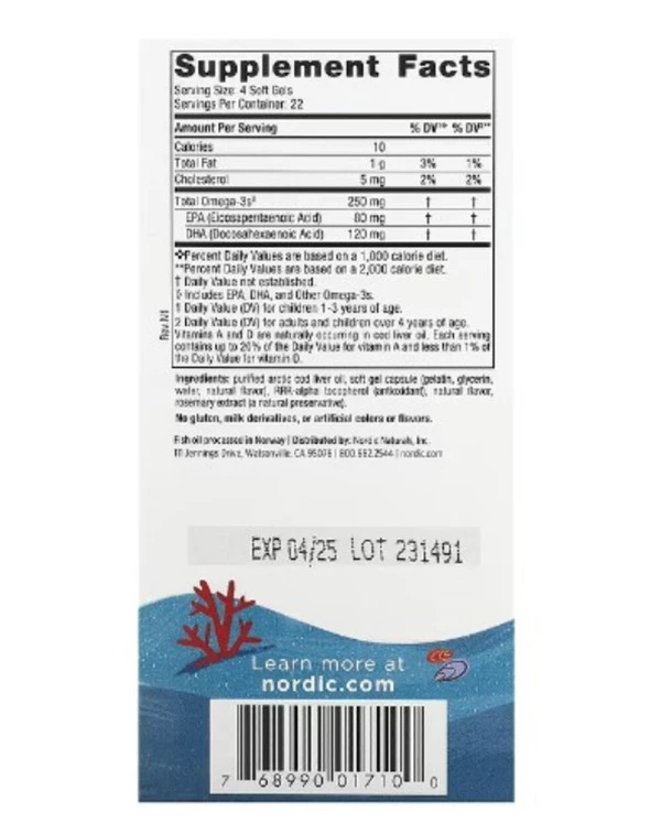 Nordic Naturals, Children's DHA, Ages 3-6, Strawberry, 90 Mini Chewable Soft Gels