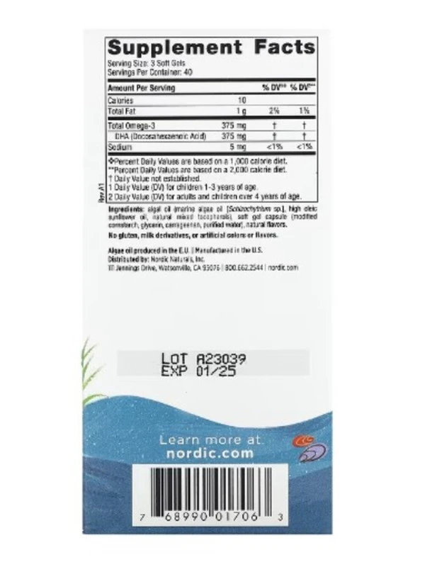 Nordic Naturals, Children's DHA, Ages 3+, Berry Lemonade, 375 mg, 120 Mini Chewable Soft Gels (125 mg per Soft Gel)