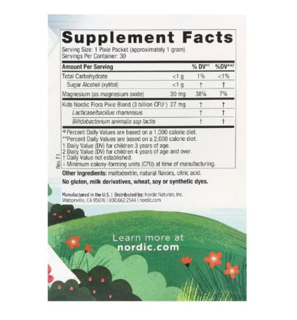 Nordic Naturals, Kids Probiotic Pixies, Ages 3+, Mixed Berry, 30 Packets, 0.035 oz (1 g) Each