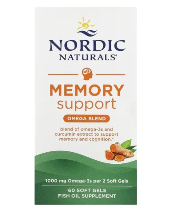 Nordic Naturals, Memory Support, Omega Blend, 1,000 mg, 60 Soft Gels (500 mg per Soft Gel)