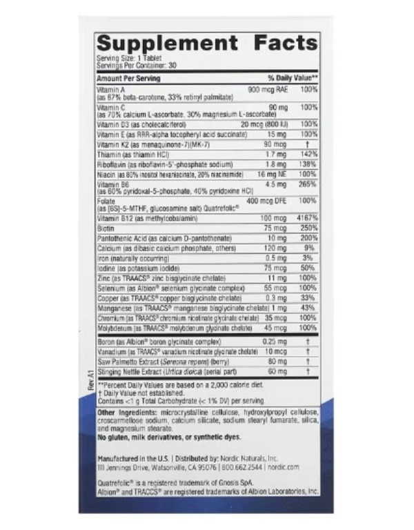 Nordic Naturals, Men's Multivitamin, One Daily, 30 Tablets