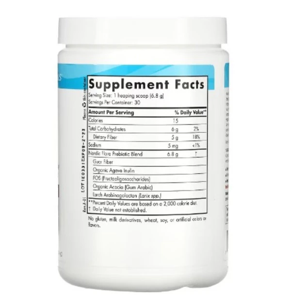 Nordic Naturals, Nordic Flora Prebiotic Powder, Unflavored, 7.2 oz (204 g)