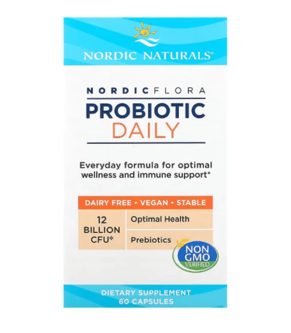Nordic Naturals, Nordic Flora Probiotic Daily, 12 Billiion, 60 Capsules (6 Billion CFU per Capsule)