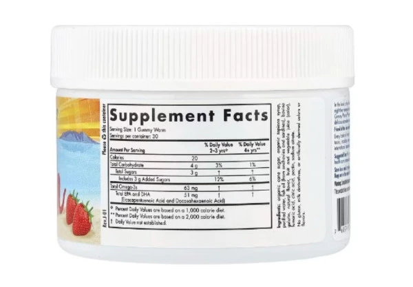 Nordic Naturals, Nordic Omega-3™ Gummy Worms, Strawberry, 30 Gummy Worms