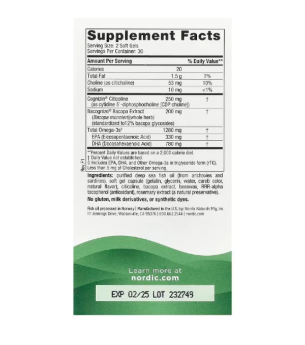 Nordic Naturals, Omega Focus, 1,280 mg, 60 Soft Gels (640 mg per Soft Gel )