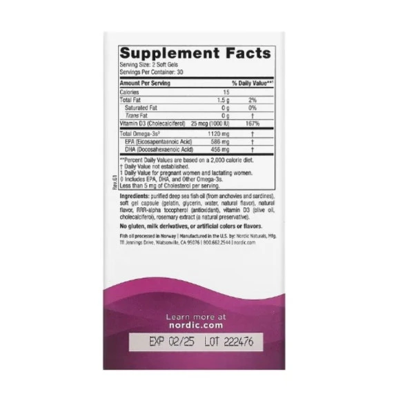 Nordic Naturals, Postnatal Omega-3, Lemon, 1,120 mg, 60 Soft Gels (560 mg per Soft Gel)