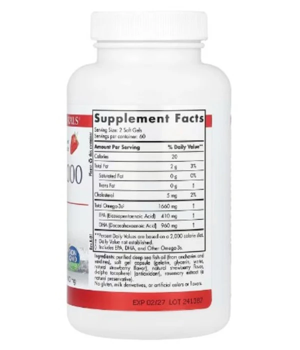 Nordic Naturals, ProDHA 1000, Strawberry , 1000 mg, 120 Soft Gels
