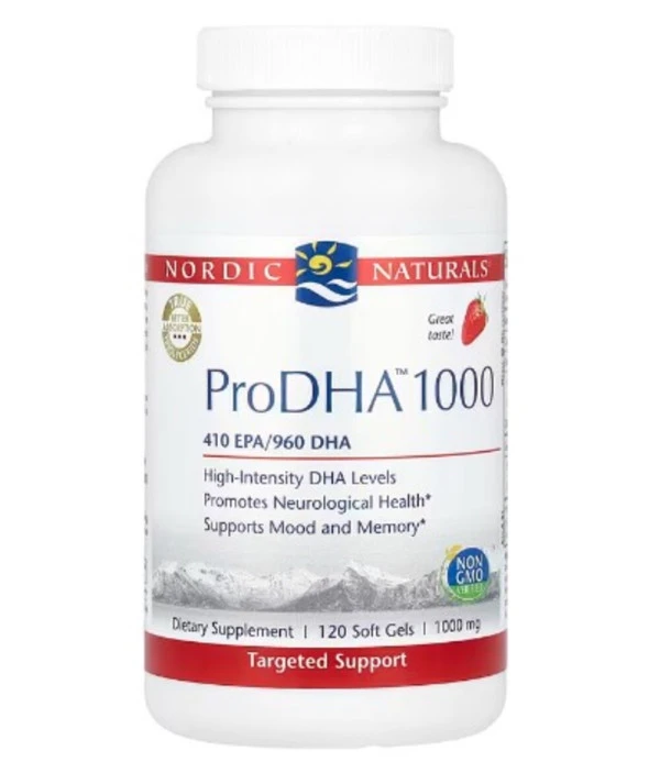 Nordic Naturals, ProDHA 1000, Strawberry , 1000 mg, 120 Soft Gels