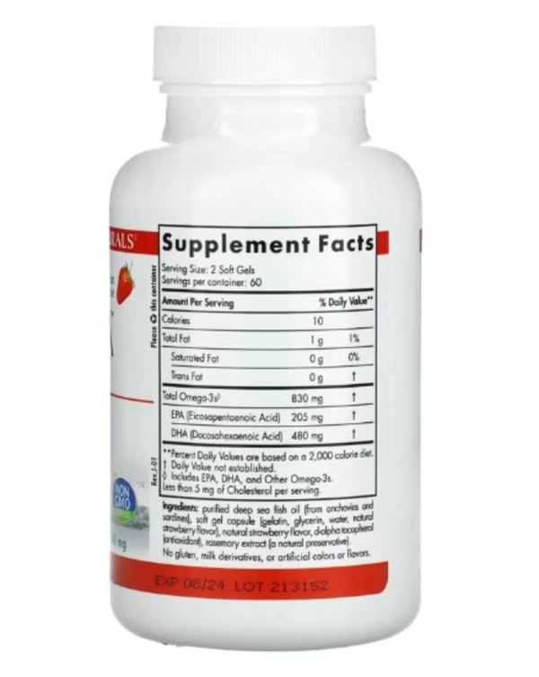 Nordic Naturals, ProDHA, Strawberry, 500 mg, 120 Soft Gels (250 mg per Soft Gel)