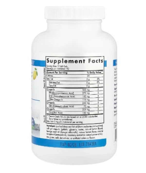 Nordic Naturals, ProEFA® - 3-6-9, Lemon, 180 Softgels