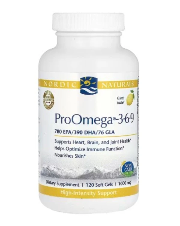 Nordic Naturals, ProOmega 3-6-9, Lemon, 1,000 mg, 120 Soft Gels (500 mg per Capsule)