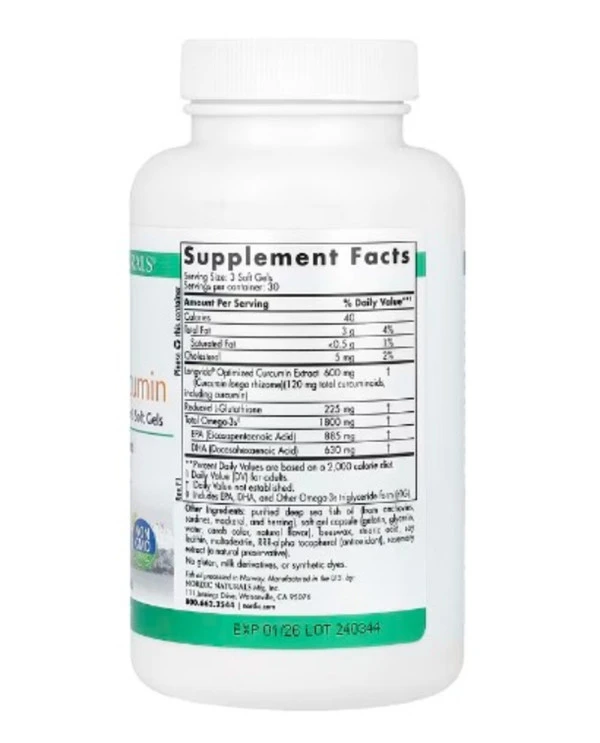 Nordic Naturals, ProOmega® Curcumin, 90 Soft Gels