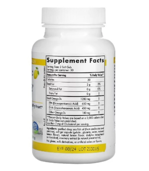 Nordic Naturals, ProOmega, Lemon, 1,000 mg, 60 Soft Gels