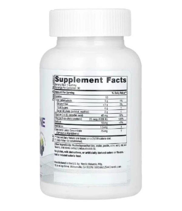 Nordic Naturals, Sleep + Immune Gummies, Zero Sugar, Elderberry Lemon, 30 Gummies