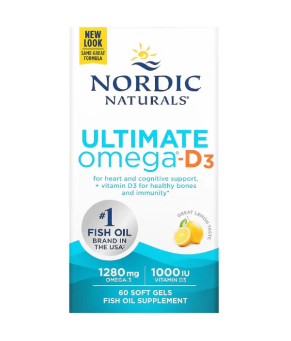 Nordic Naturals, Ultimate Omega-D3, Lemon, 60 Soft Gels
