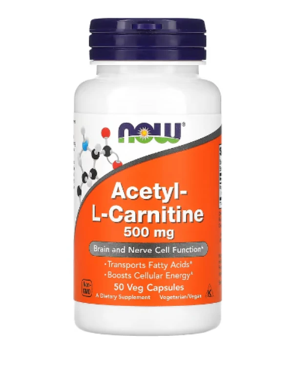 NOW Foods, Acetyl-L- Carnitine, 500 mg, 50 Veg Capsules
