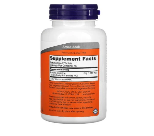 Now Foods, Acetyl-L Carnitine, 750 mg, 90 Tablets
