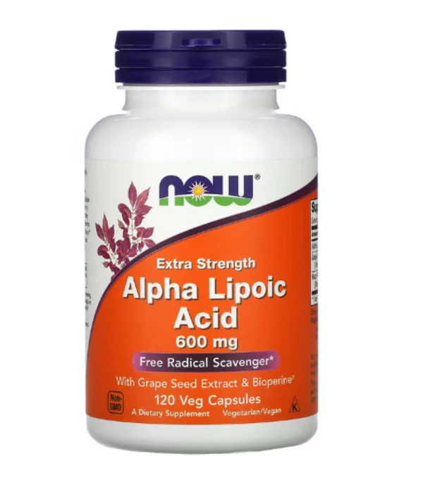 NOW Foods, Alpha Lipoic Acid, Extra Strength, 600 mg, 120 Veg Capsules