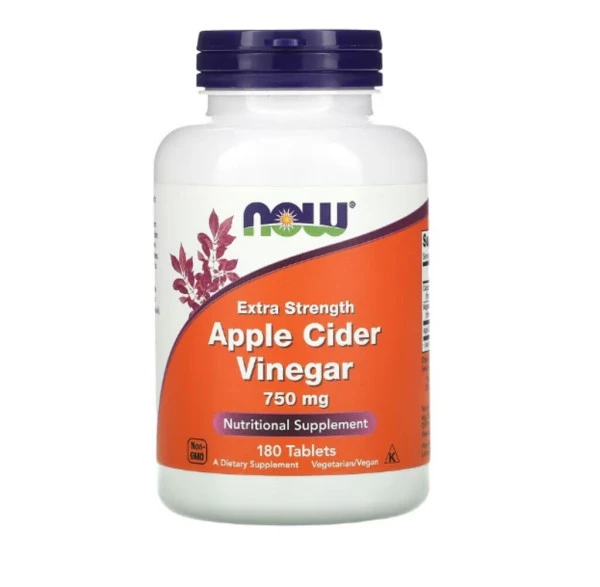 NOW Foods, Apple Cider Vinegar, Extra Strength, 750 mg, 180 Tablets