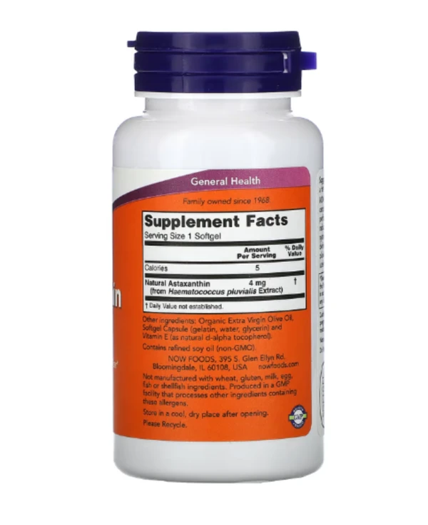 NOW Foods, Astaxanthin, 4 mg, 90 Softgels