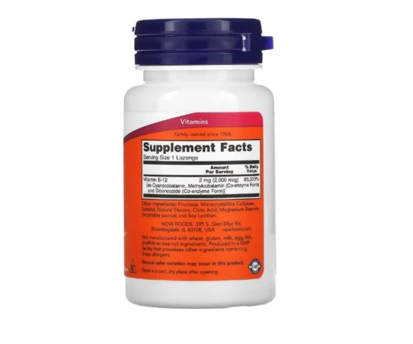 Now Foods, B-12, 2,000 mcg, 100 Lozenges