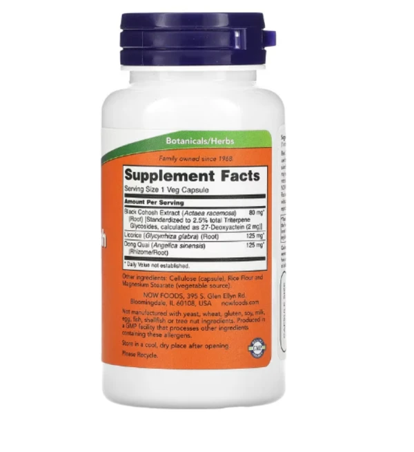 Now Foods, Black Cohosh Root, 80 mg, 90 Veg Capsules