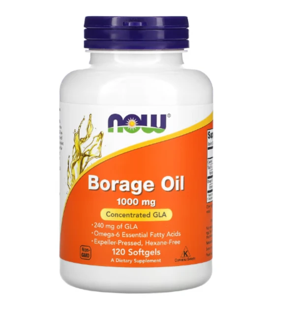 NOW Foods, Borage Oil, Concentration GLA , 1,000 mg, 120 Softgels