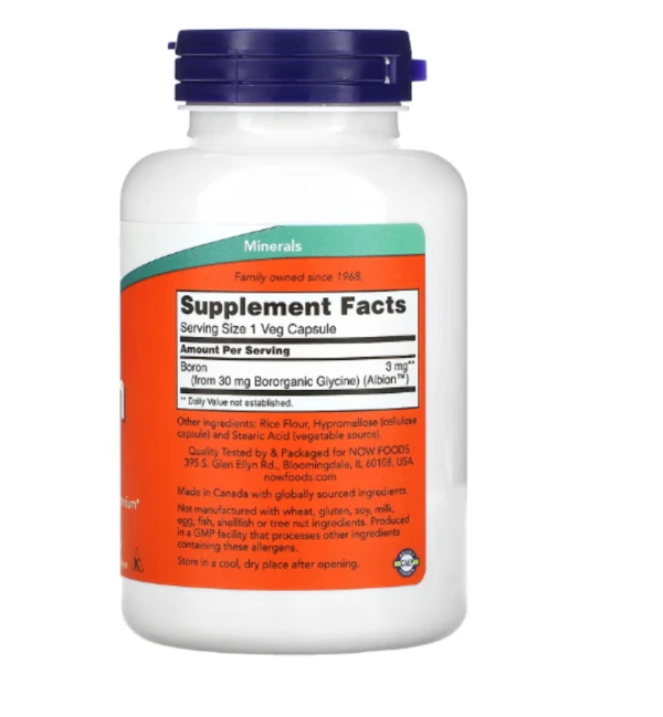 Now Foods, Boron, 3 mg, 250 Capsules