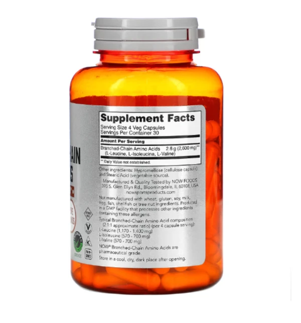 Now Foods, Branched Chain Amino Acids, 120 Capsules