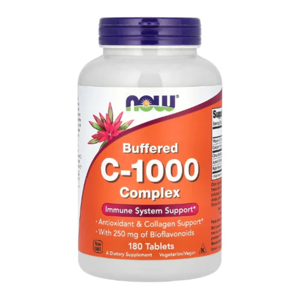 NOW Foods, Buffered C-1000 Complex, 180 Tablets