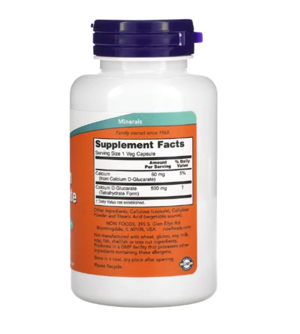 NOW Foods, Calcium D-Glucarate, 500 mg, 90 Veg Capsules