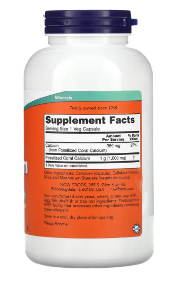 Now Foods, Coral Calcium, 1,000 mg, 250 Veggie Caps