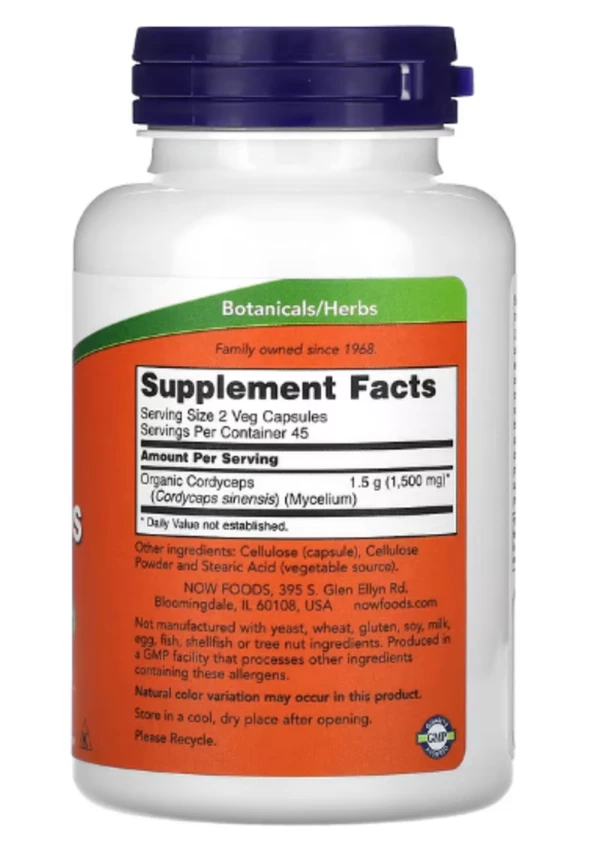 NOW Foods, Cordyceps, 750 mg, 90 Veg Capsules