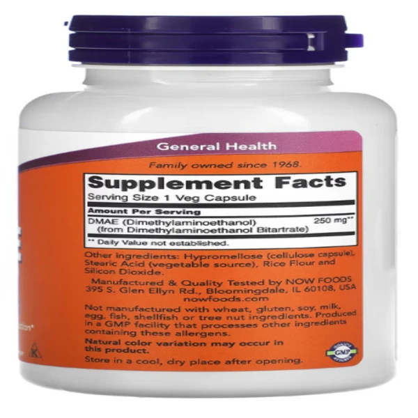 Now Foods, DMAE, 250 mg, 100 Vcaps
