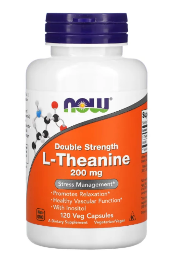 NOW Foods, Double Strength L-Theanine, 200 mg, 120 Veg Capsules