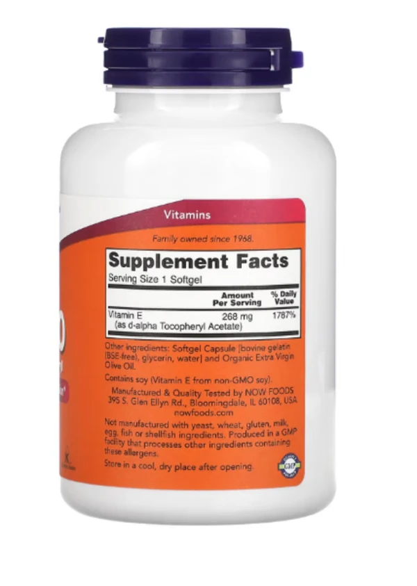 NOW Foods, E-400, 268 mg , 250 Softgels