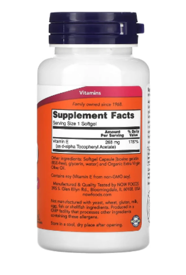NOW Foods, E-400, 268 mg (400 IU), 100 Softgels