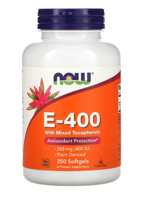 NOW Foods, E-400 with Mixed Tocopherols, 268 mg (400 IU), 250 Softgels