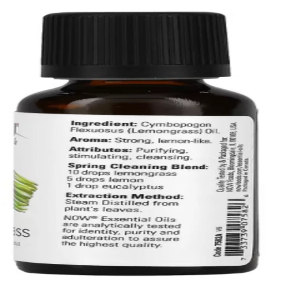 NOW Foods, Essential Oils, Lemongrass, 1 fl oz (30 ml)
