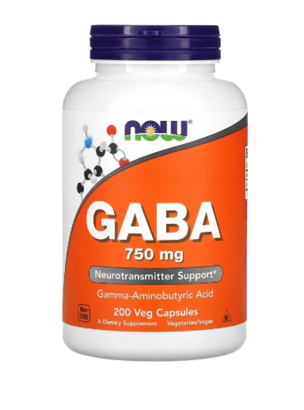 NOW Foods, GABA, 750 mg, 200 Veg Capsules
