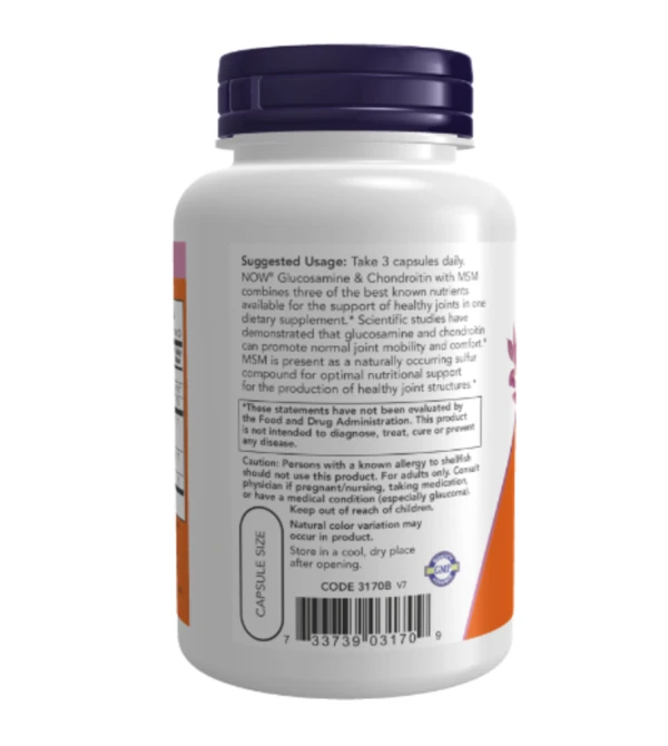 NOW Foods, Glucosamine & Chondroitin with MSM, 180 Veg Capsules
