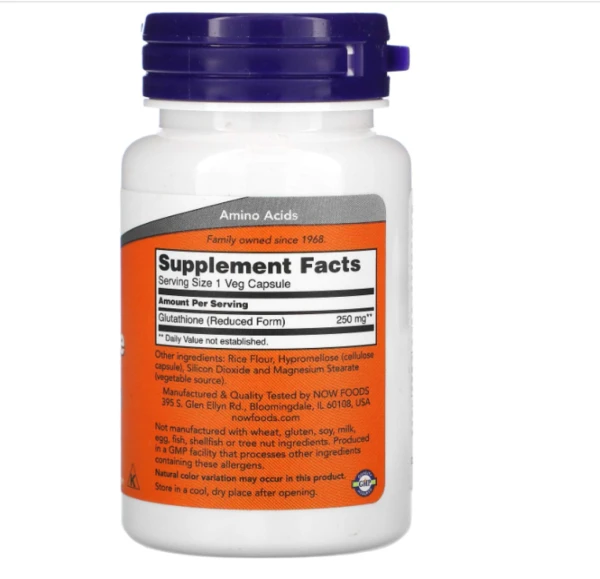 Now Foods, Glutathione, 250 mg, 60 Vcaps