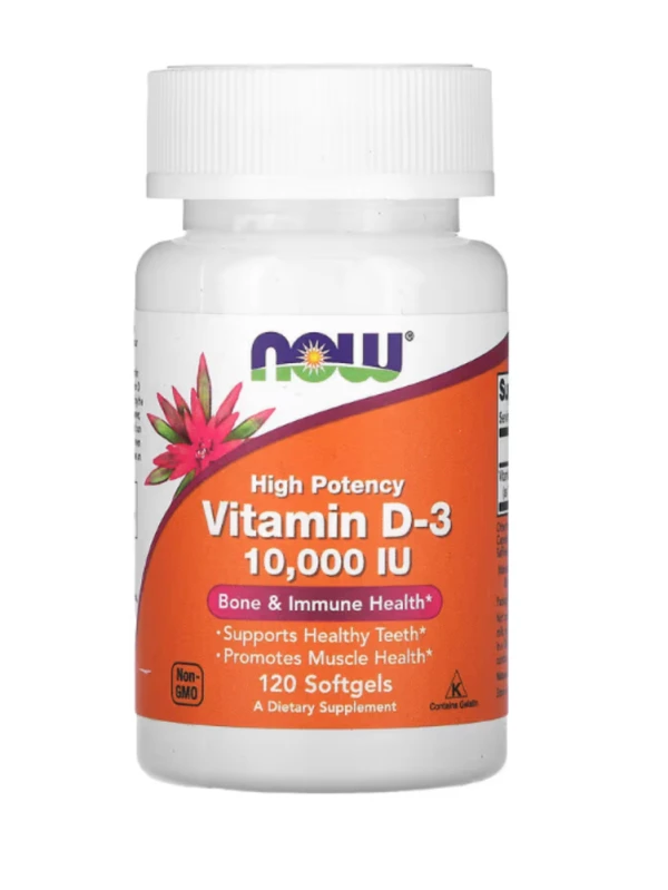 NOW Foods, High Potency Vitamin D-3, 10,000 IU, 120 Softgels